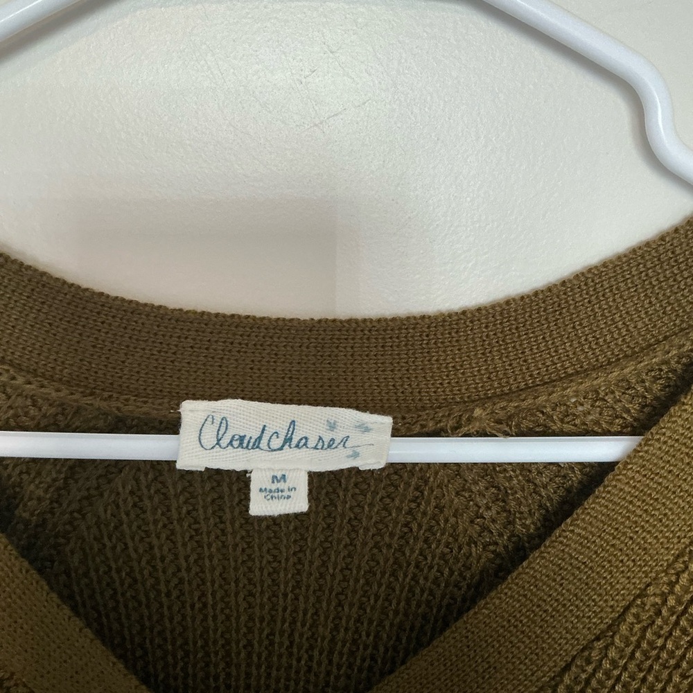Cloud Chaser Olive Button-Down Cardigan Sweater - image 4